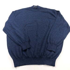 Burdi Chicago Sz 8 (XL) 100% Virgin Wool Pullover Mock Neck Sweater Blue MINT